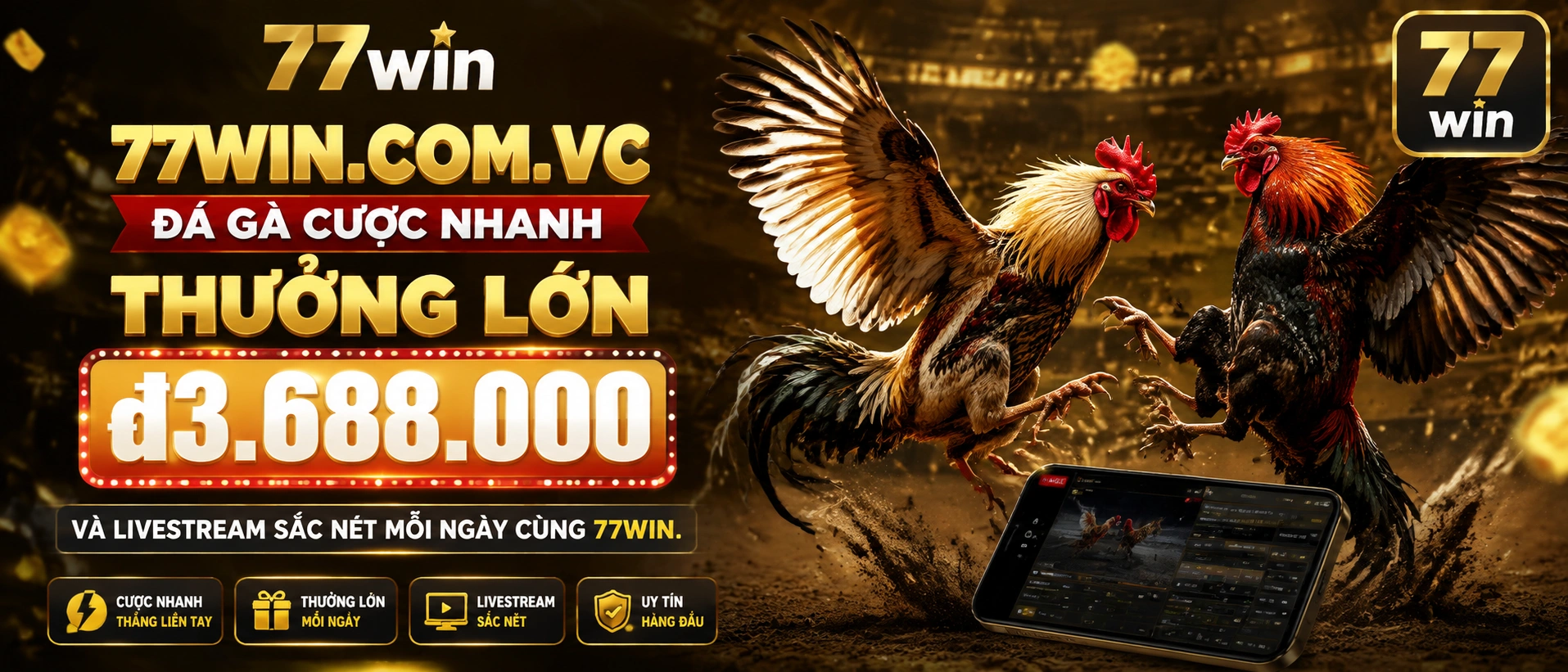 Khu Đá Gà Campuchia hiển thị trên 77win