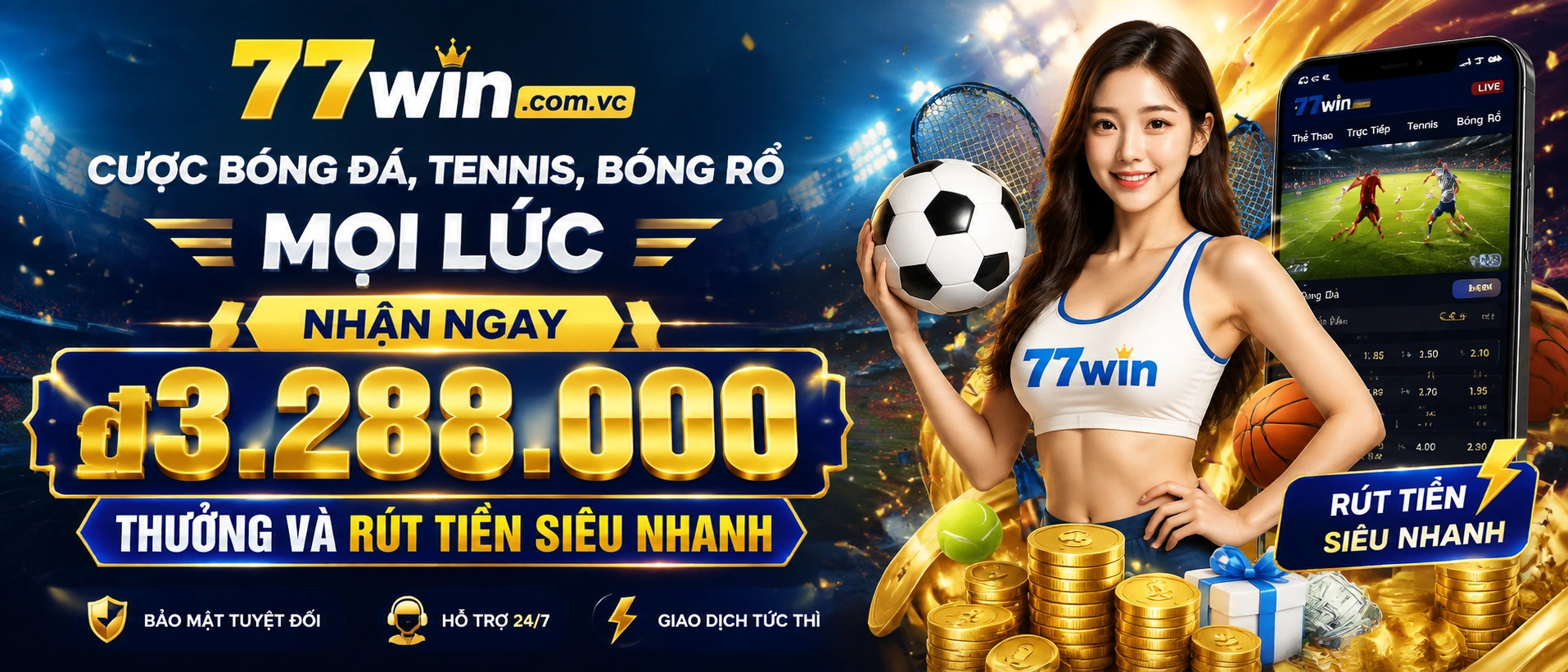 Không gian nội dung thể thao 77win