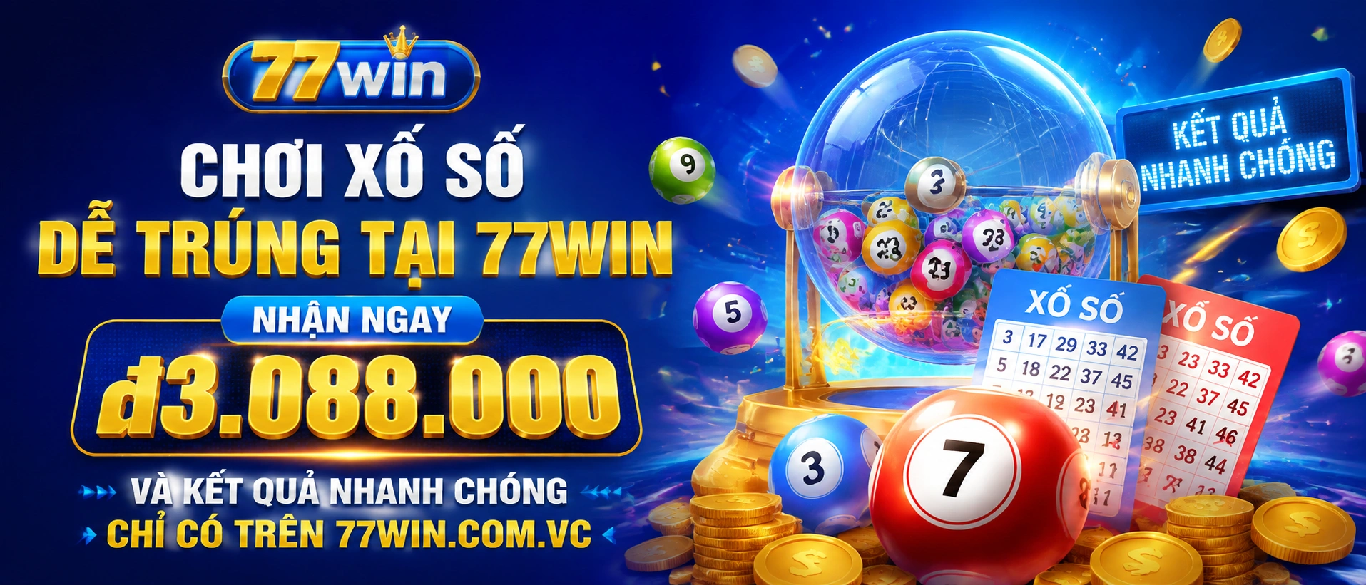 Minh họa khu vực kết quả xổ số và thống kê